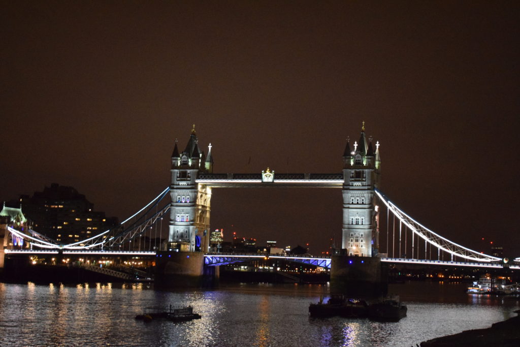 Night view of Tower Bridge
