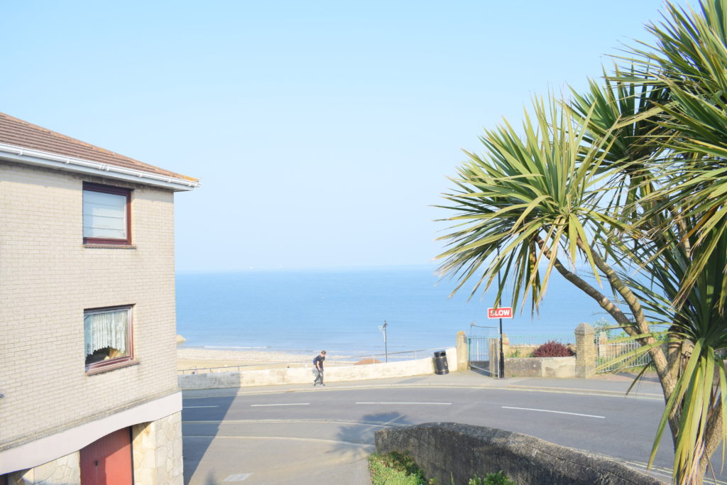 Glimpse of the beautiful Shanklin beach from the street