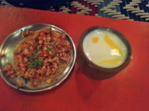 Masala Pappad and Lassi in Maharaja Thali