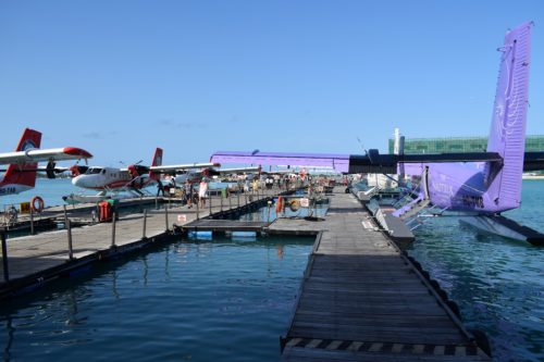 View from the waiting lounge of Male